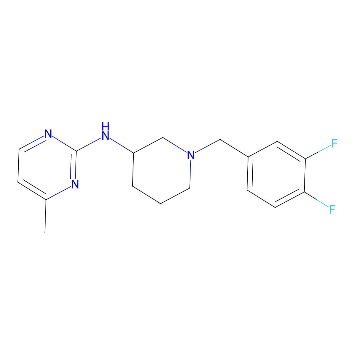 N-{1-[(3,4-difluorophenyl)methyl]piperidin-3-yl}-4-methylpyrimidin-2-amine molecular structure, CAS 3030810-56-8