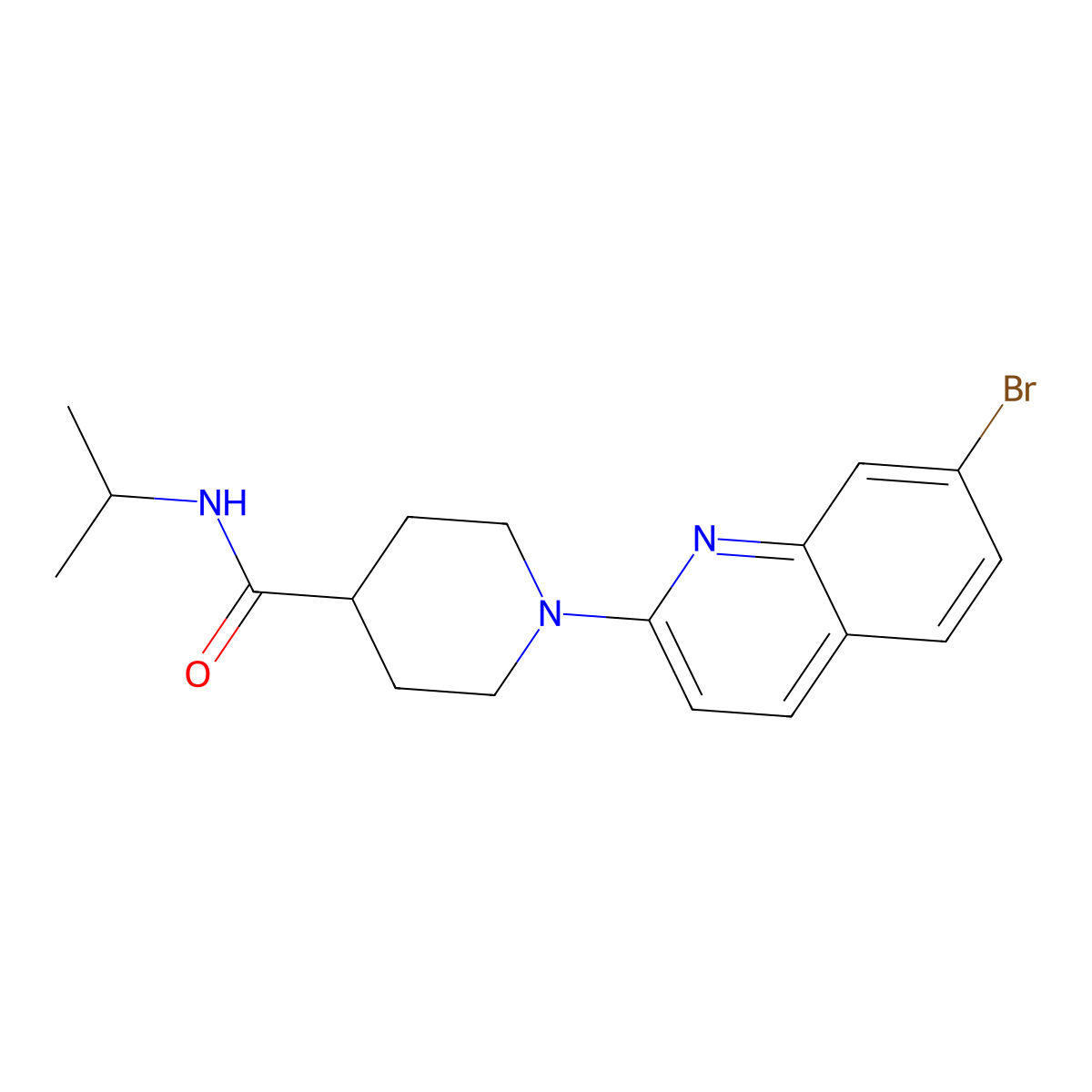 1-(7-bromoquinolin-2-yl)-N-(propan-2-yl)piperidine-4-carboxamide molecular structure, CAS 3030810-57-9