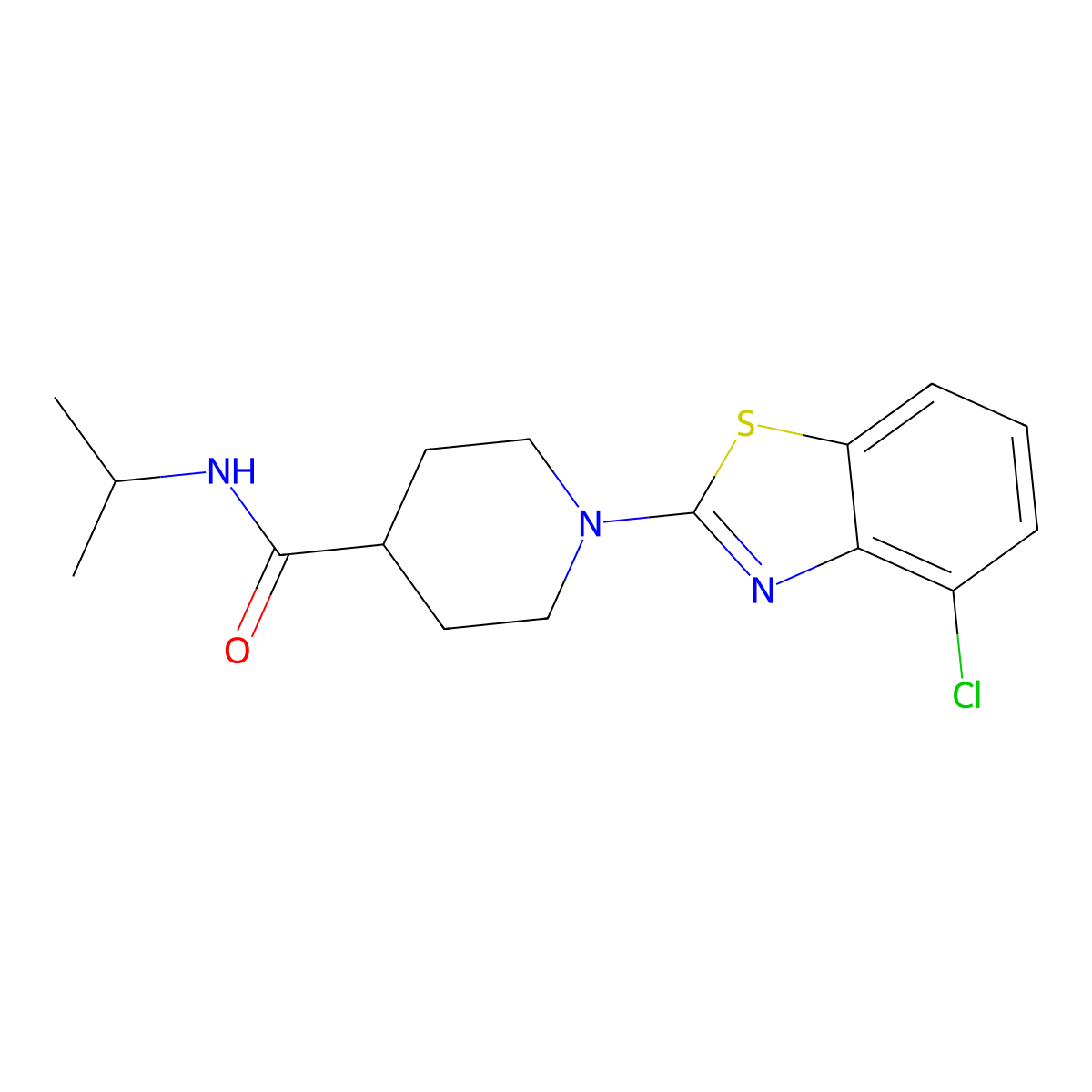 1-(4-chloro-1,3-benzothiazol-2-yl)-N-(propan-2-yl)piperidine-4-carboxamide molecular structure, CAS 3030810-61-5