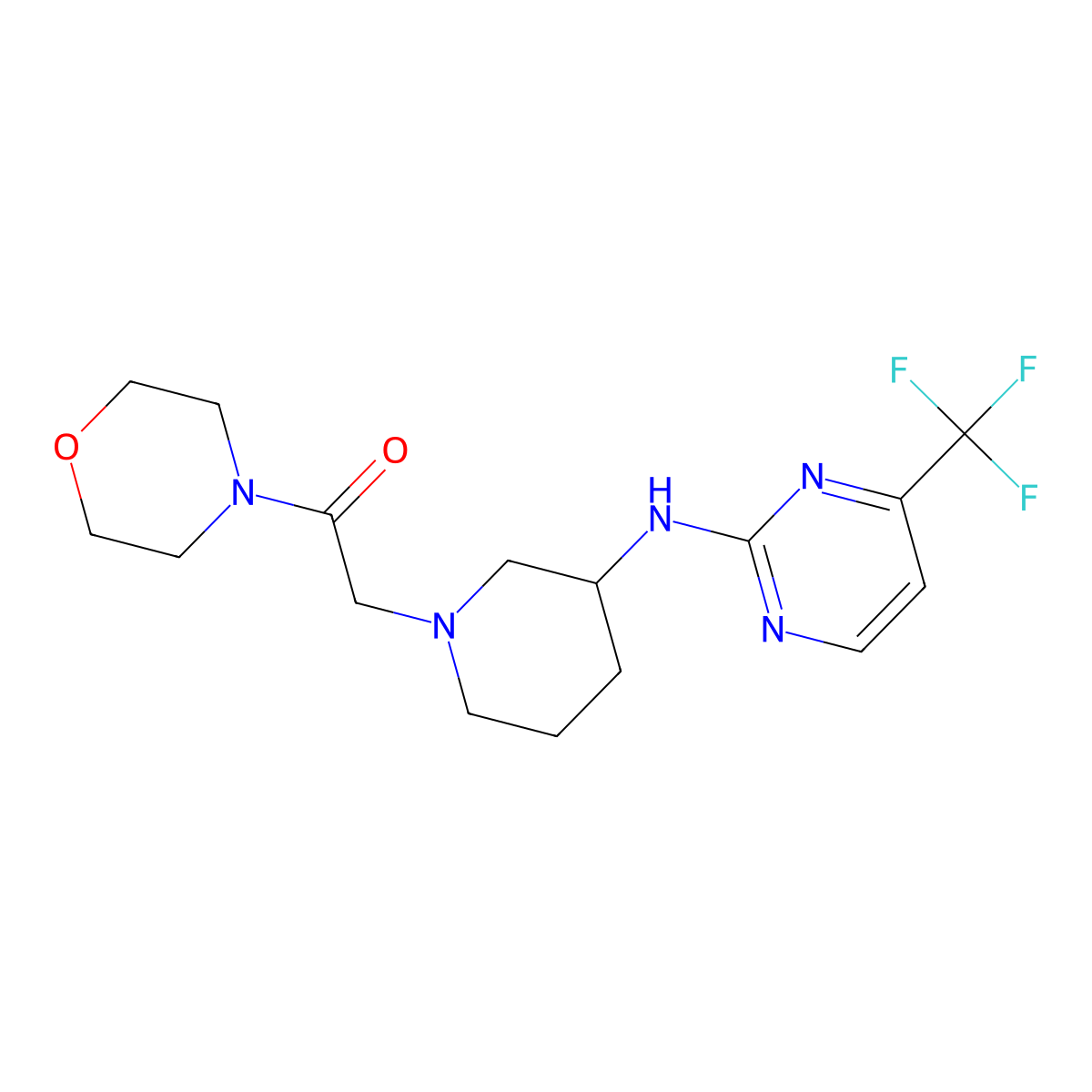 1-(Morpholin-4-yl)-2-(3-{[4-(trifluoromethyl)pyrimidin-2-yl]amino}piperidin-1-yl)ethan-1-one molecular structure, CAS 3030810-62-6