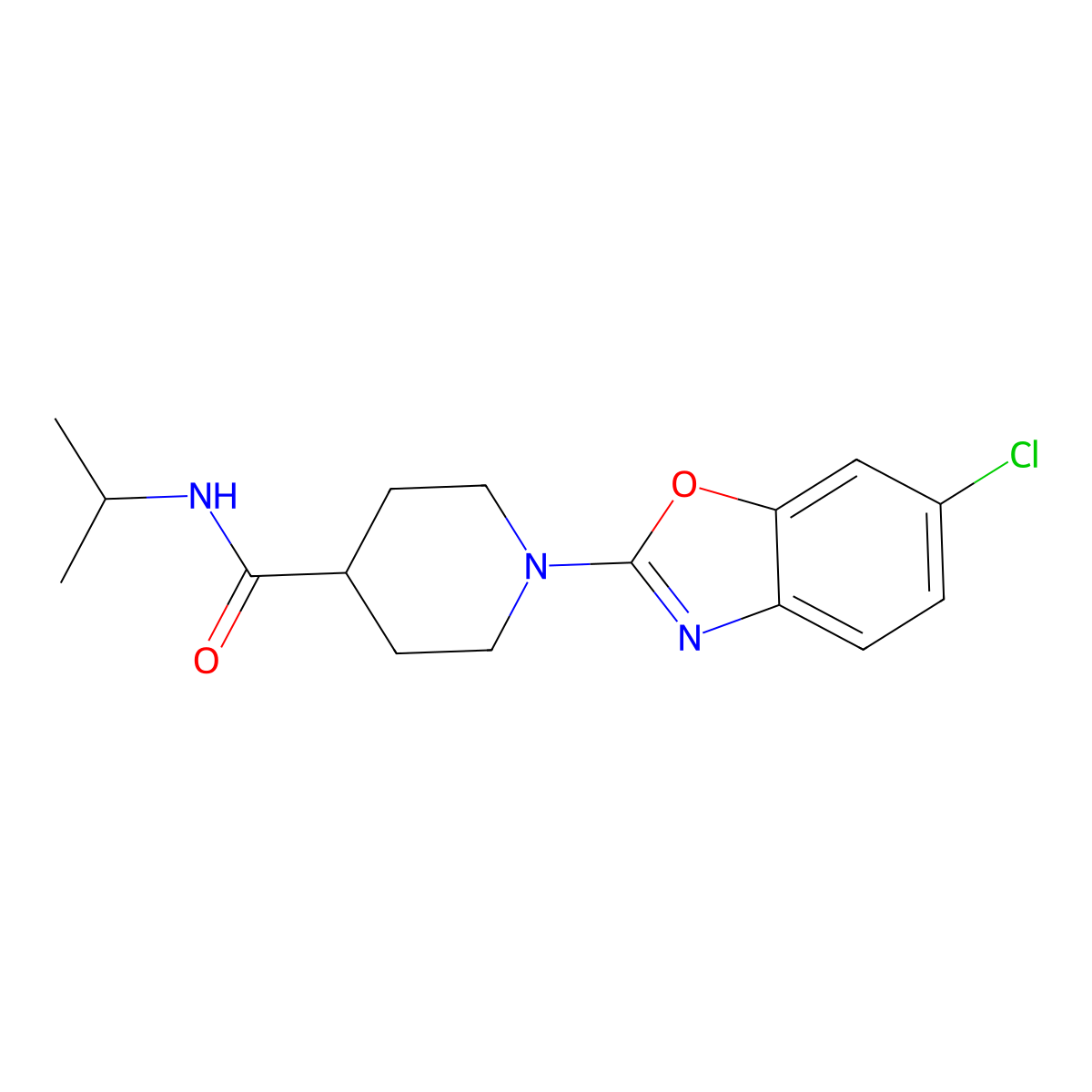 1-(6-chloro-1,3-benzoxazol-2-yl)-N-(propan-2-yl)piperidine-4-carboxamide molecular structure, CAS 3030810-67-1
