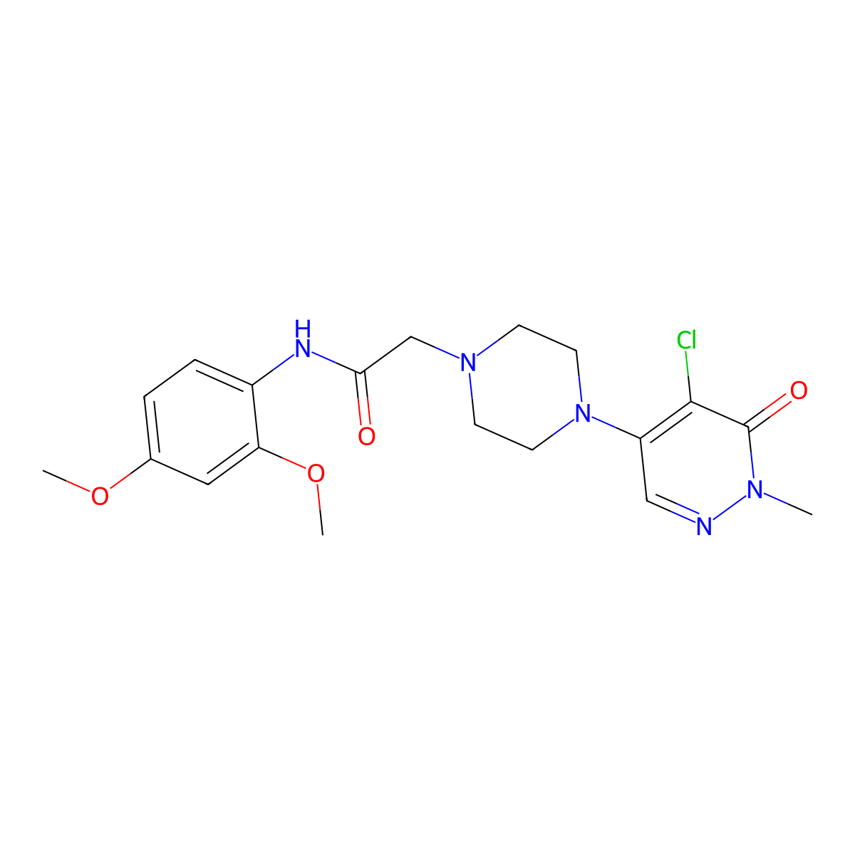 4-Chloro-2-methyl-5-(4-{thieno[3,2-c]pyridin-4-yl}piperazin-1-yl)-2,3-dihydropyridazin-3-one molecular structure, CAS 3030810-74-0