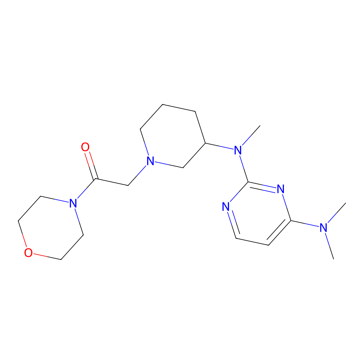 2-(3-{[4-(Dimethylamino)pyrimidin-2-yl](methyl)amino}piperidin-1-yl)-1-(morpholin-4-yl)ethan-1-one molecular structure, CAS 3030810-79-5