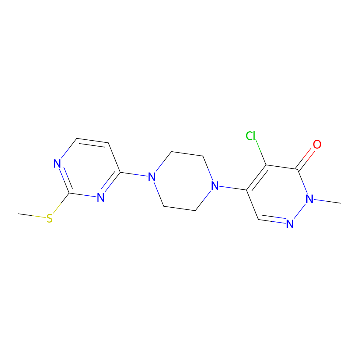 4-Chloro-2-methyl-5-{4-[2-(methylsulfanyl)pyrimidin-4-yl]piperazin-1-yl}-2,3-dihydropyridazin-3-one molecular structure, CAS 3030810-81-9