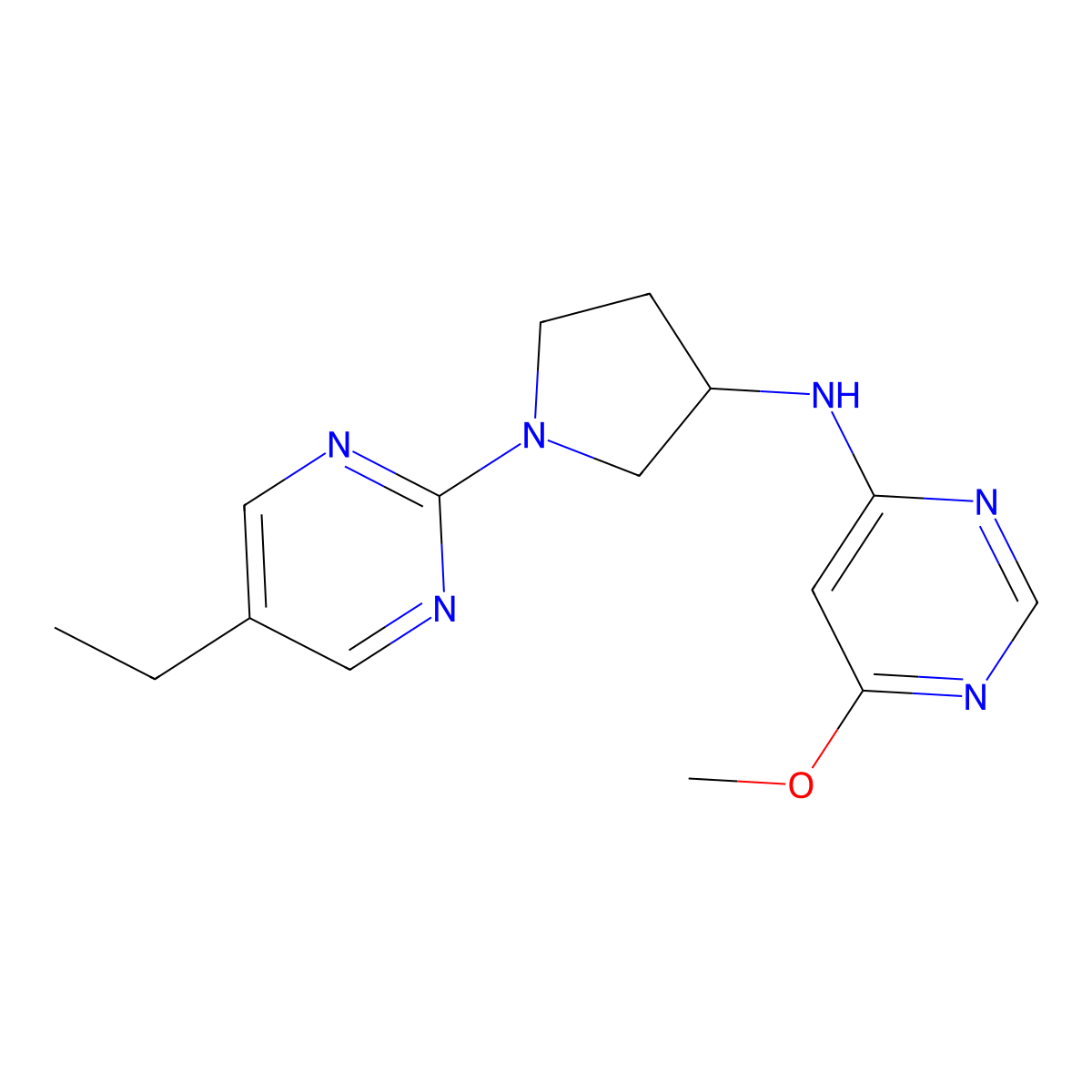N-[1-(5-ethylpyrimidin-2-yl)pyrrolidin-3-yl]-6-methoxypyrimidin-4-amine molecular structure, CAS 3030810-83-1