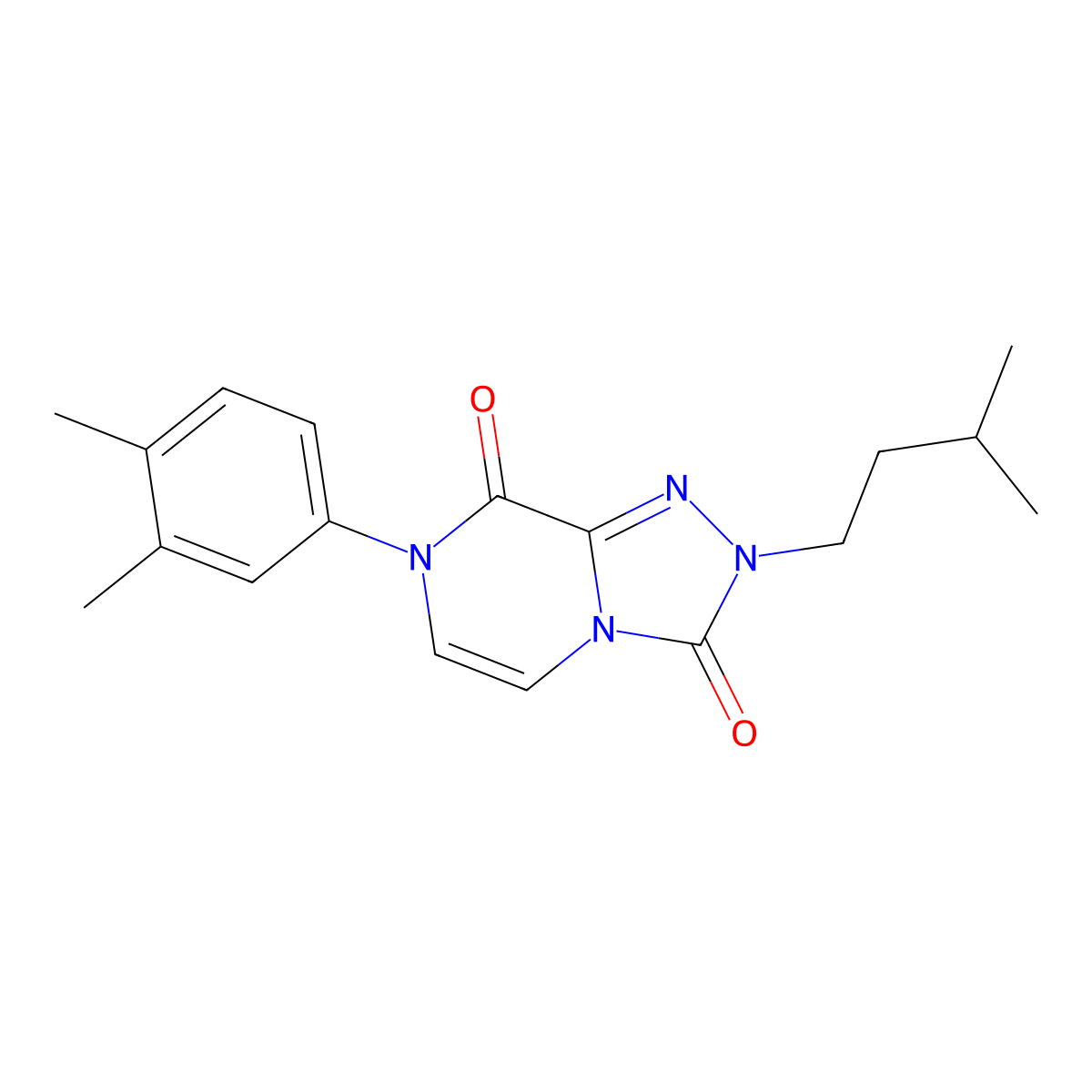 7-(3,4-dimethylphenyl)-2-(3-methylbutyl)-2H,3H,7H,8H-[1,2,4]triazolo[4,3-a]pyrazine-3,8-dione molecular structure, CAS 3030810-87-5