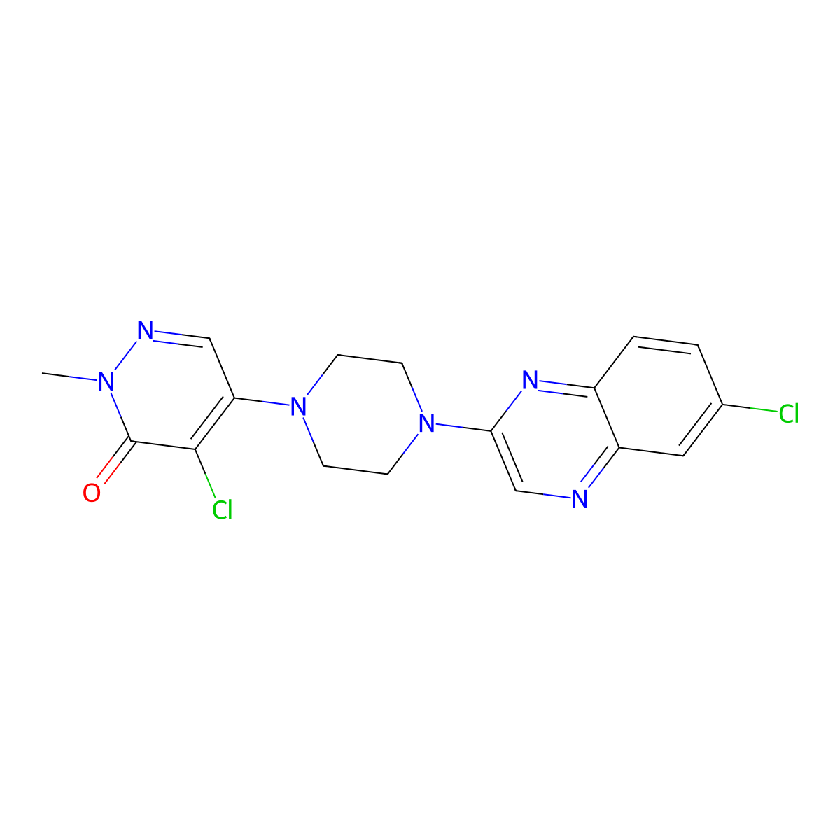 4-Chloro-5-[4-(6-chloroquinoxalin-2-yl)piperazin-1-yl]-2-methyl-2,3-dihydropyridazin-3-one molecular structure, CAS 3030810-92-2