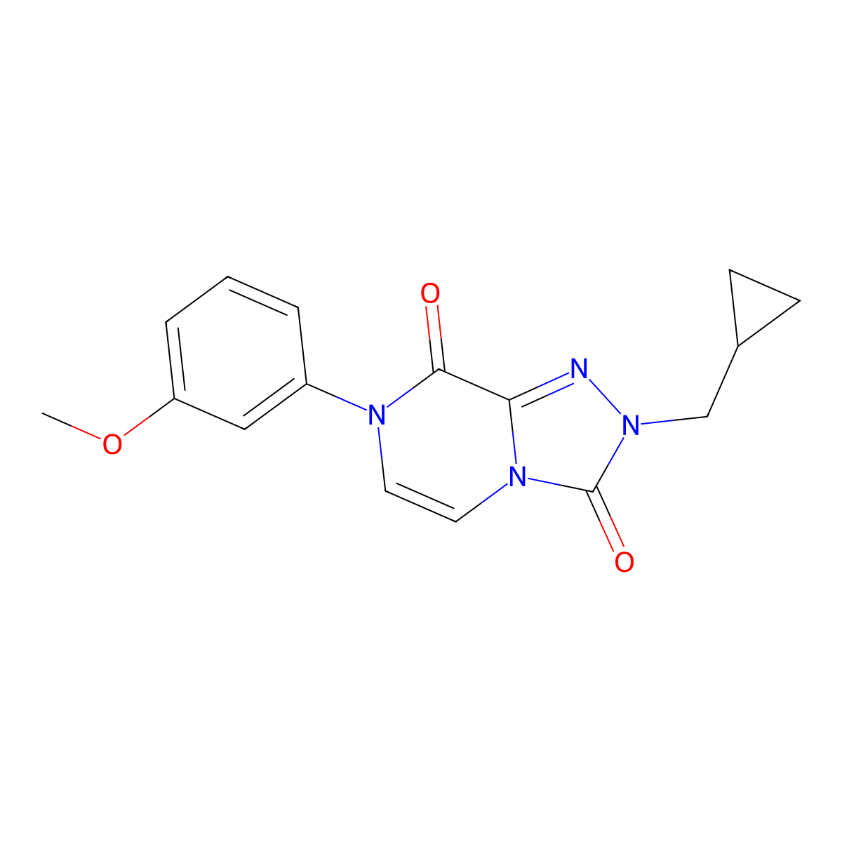 2-(cyclopropylmethyl)-7-(3-methoxyphenyl)-2H,3H,7H,8H-[1,2,4]triazolo[4,3-a]pyrazine-3,8-dione molecular structure, CAS 3030810-95-5