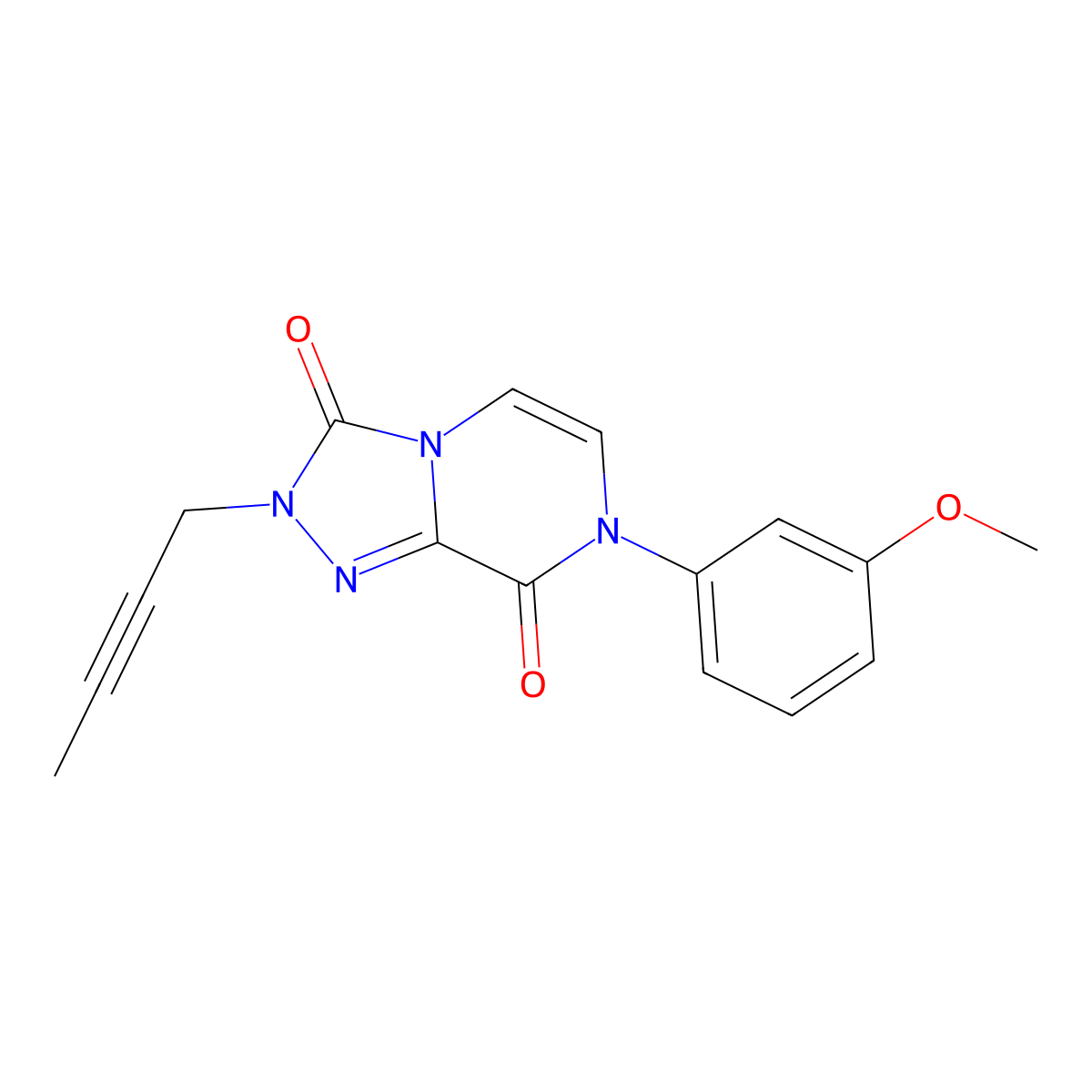 2-(but-2-yn-1-yl)-7-(3-methoxyphenyl)-2H,3H,7H,8H-[1,2,4]triazolo[4,3-a]pyrazine-3,8-dione molecular structure, CAS 3030811-01-6