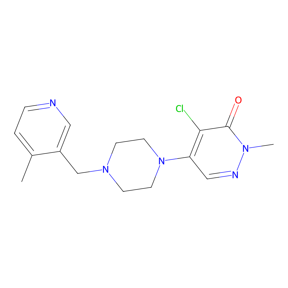 4-Chloro-2-methyl-5-{4-[(4-methylpyridin-3-yl)methyl]piperazin-1-yl}-2,3-dihydropyridazin-3-one molecular structure, CAS 3030811-05-0