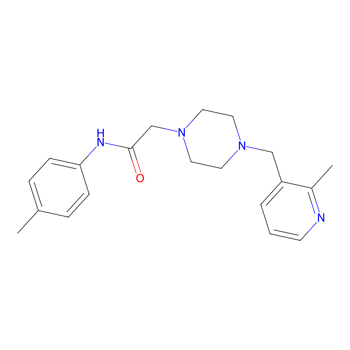 N-(4-methylphenyl)-2-{4-[(2-methylpyridin-3-yl)methyl]piperazin-1-yl}acetamide molecular structure, CAS 3030811-30-1