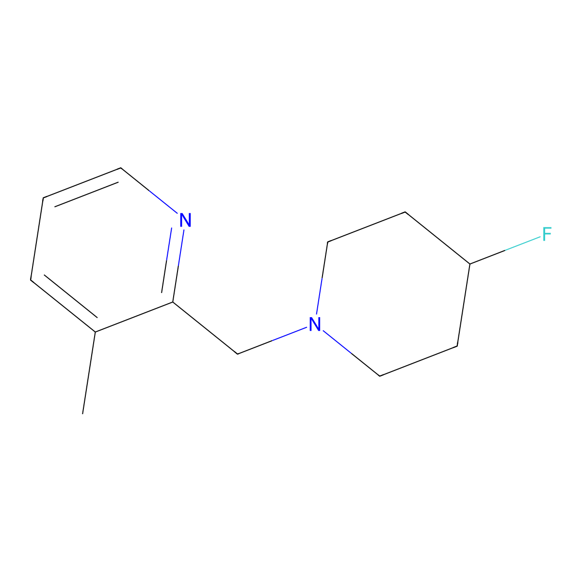2-[(4-Fluoropiperidin-1-yl)methyl]-3-methylpyridine molecular structure, CAS 3030811-40-3