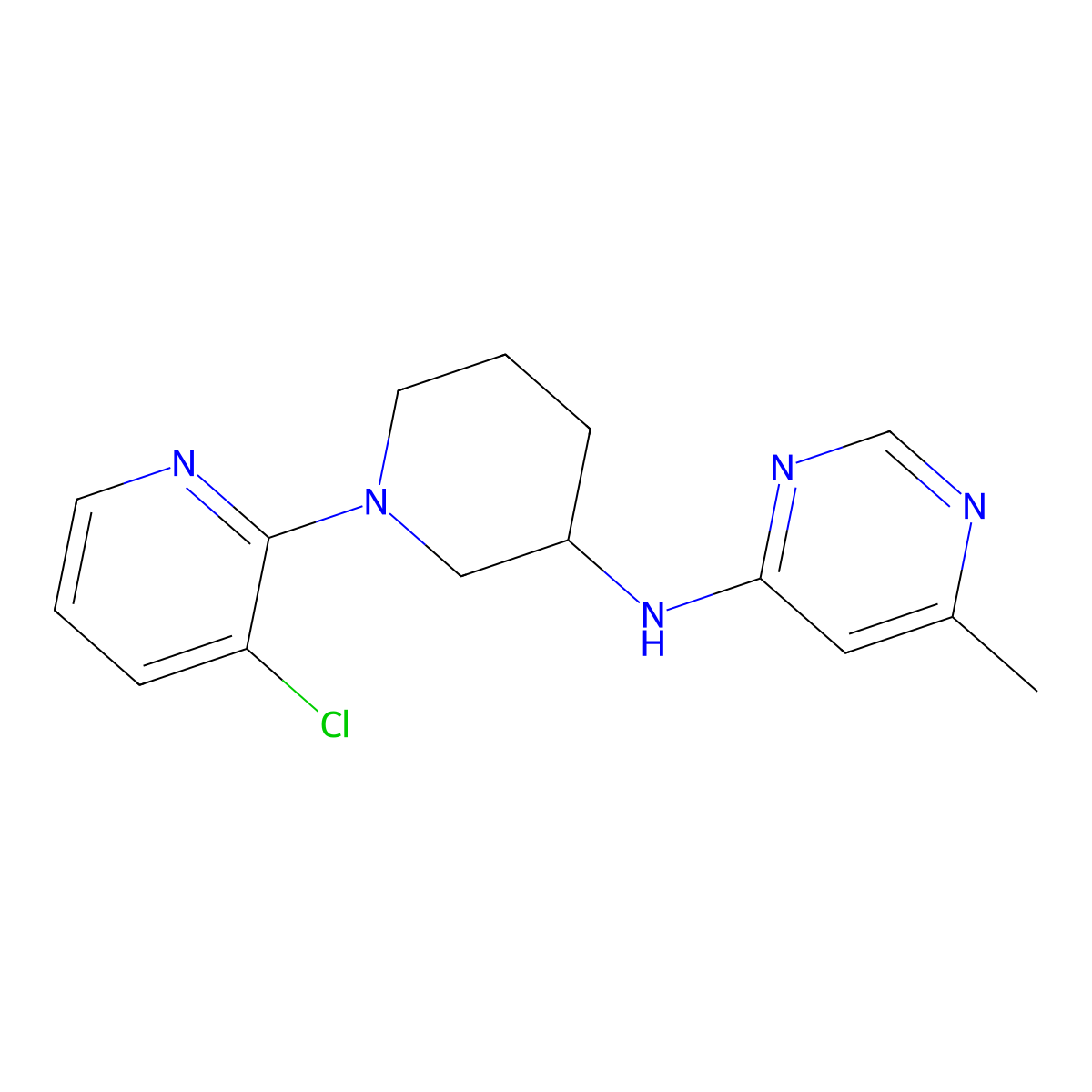 N-[1-(3-chloropyridin-2-yl)piperidin-3-yl]-6-methylpyrimidin-4-amine molecular structure, CAS 3030811-49-2