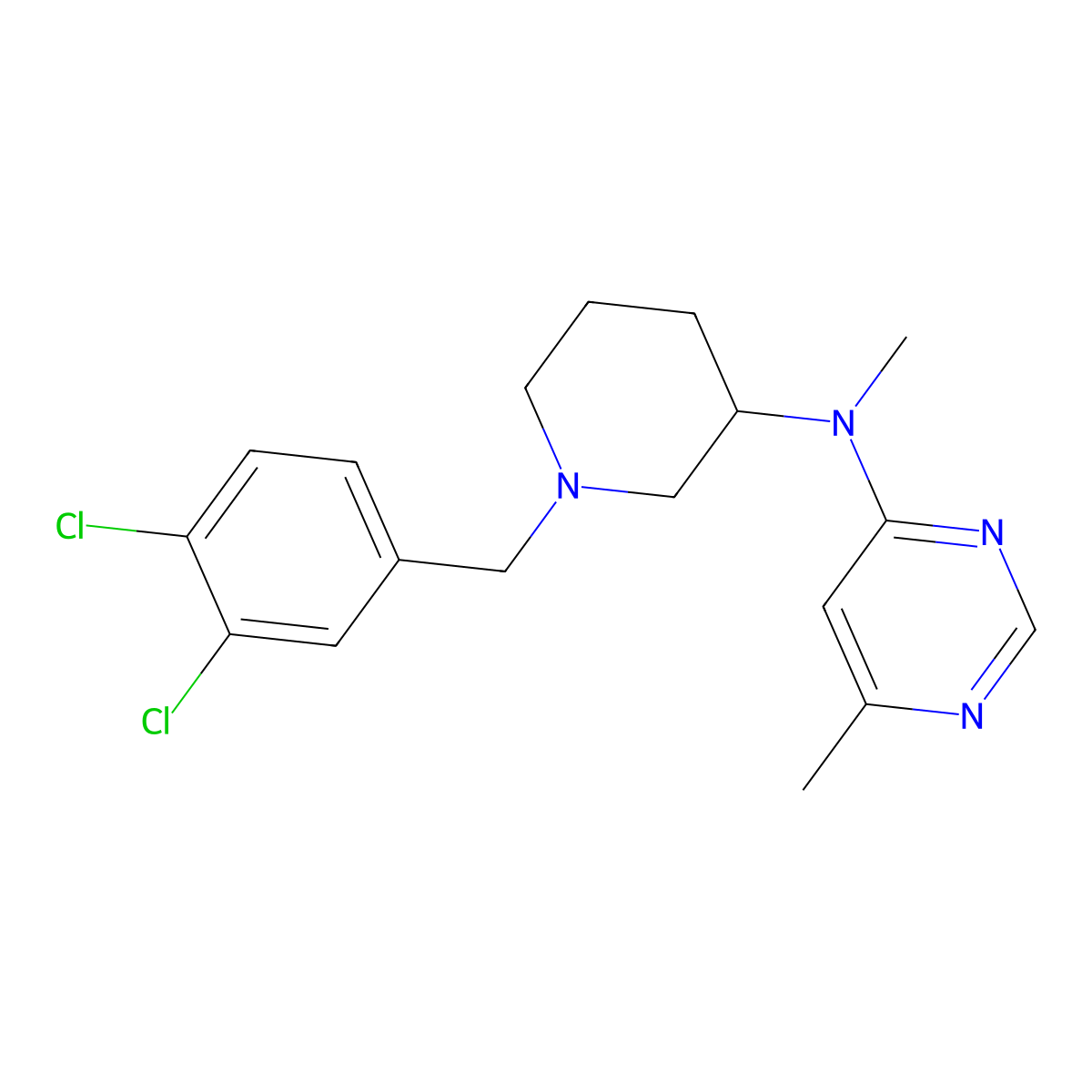 N-[1-[(3,4-dichlorophenyl)methyl]piperidin-3-yl]-N,6-dimethylpyrimidin-4-amine molecular structure, CAS 3030811-61-8