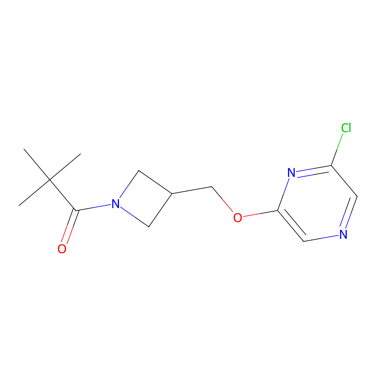1-(3-{[(6-Chloropyrazin-2-yl)oxy]methyl}azetidin-1-yl)-2,2-dimethylpropan-1-one molecular structure, CAS 3030811-68-5