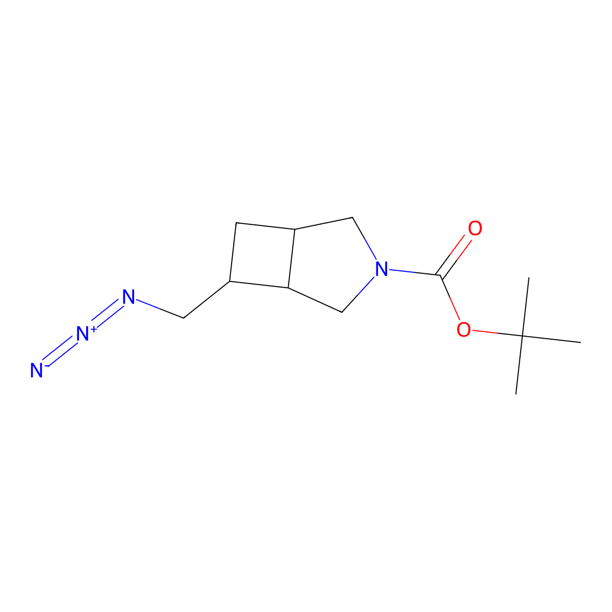 Tert-butyl 6-(azidomethyl)-3-azabicyclo[3.2.0]heptane-3-carboxylate molecular structure, CAS 3030811-70-9