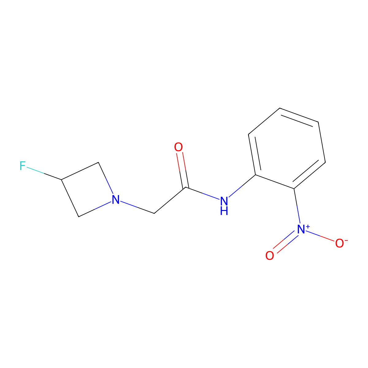 2-(3-fluoroazetidin-1-yl)-N-(2-nitrophenyl)acetamide molecular structure, CAS 3030811-95-8