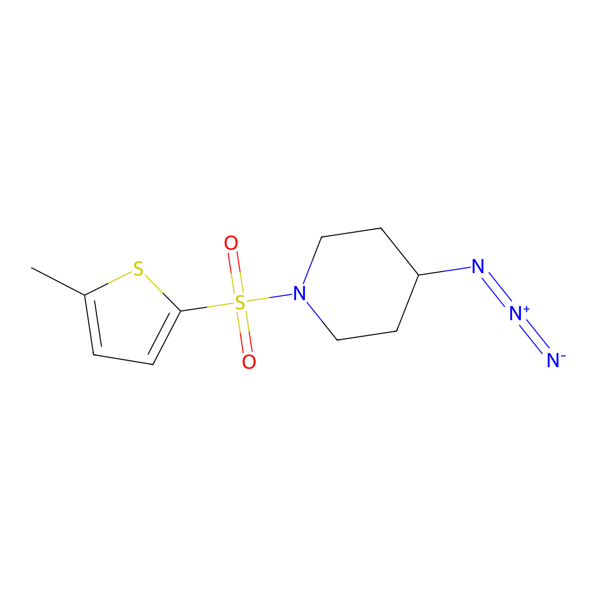 4-Azido-1-[(5-methylthiophen-2-yl)sulfonyl]piperidine molecular structure, CAS 3030811-97-0