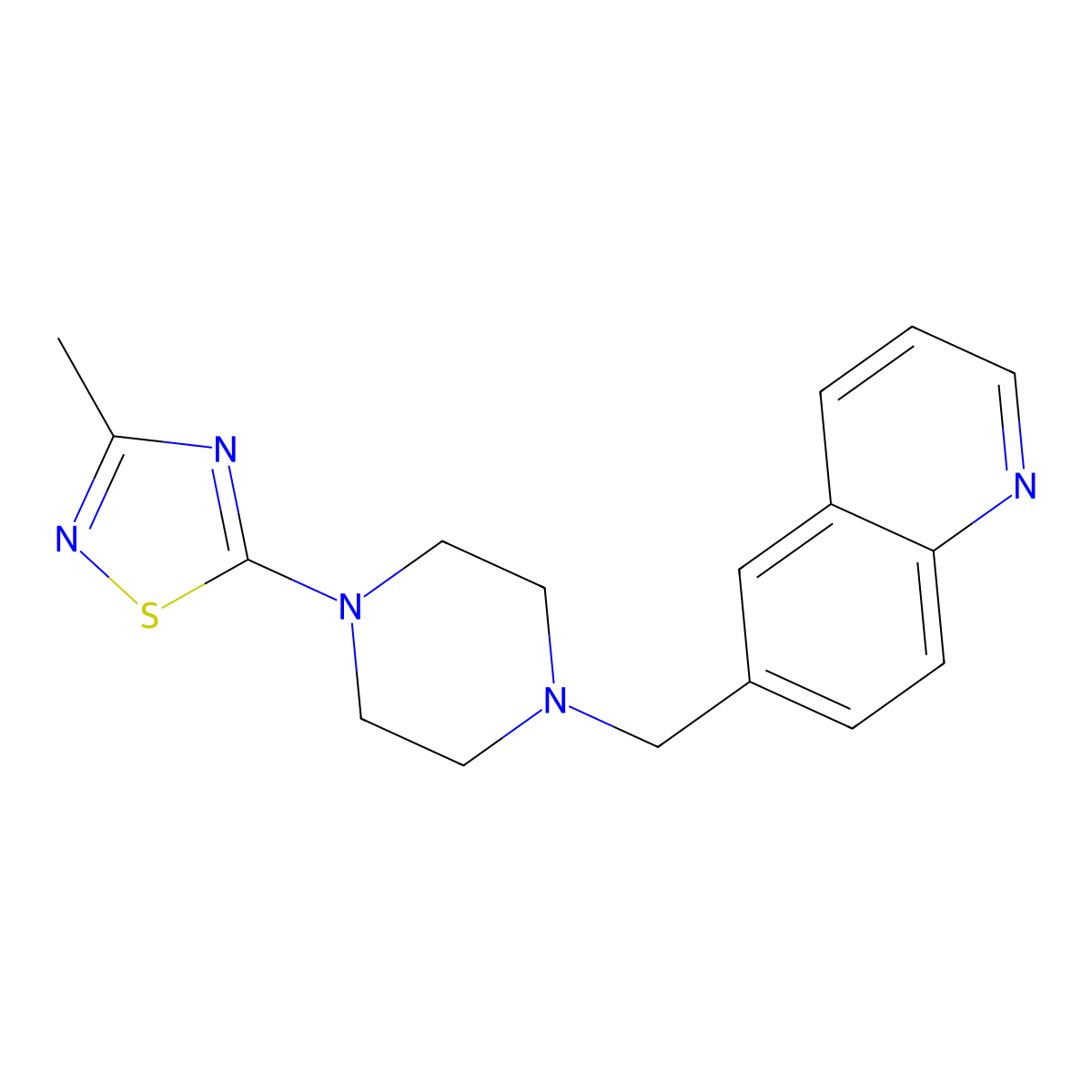 6-{[4-(3-Methyl-1,2,4-thiadiazol-5-yl)piperazin-1-yl]methyl}quinoline molecular structure, CAS 3030812-08-6