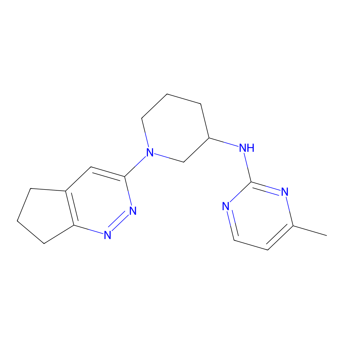 N-(1-{5H,6H,7H-cyclopenta[c]pyridazin-3-yl}piperidin-3-yl)-4-methylpyrimidin-2-amine molecular structure, CAS 3030812-43-9