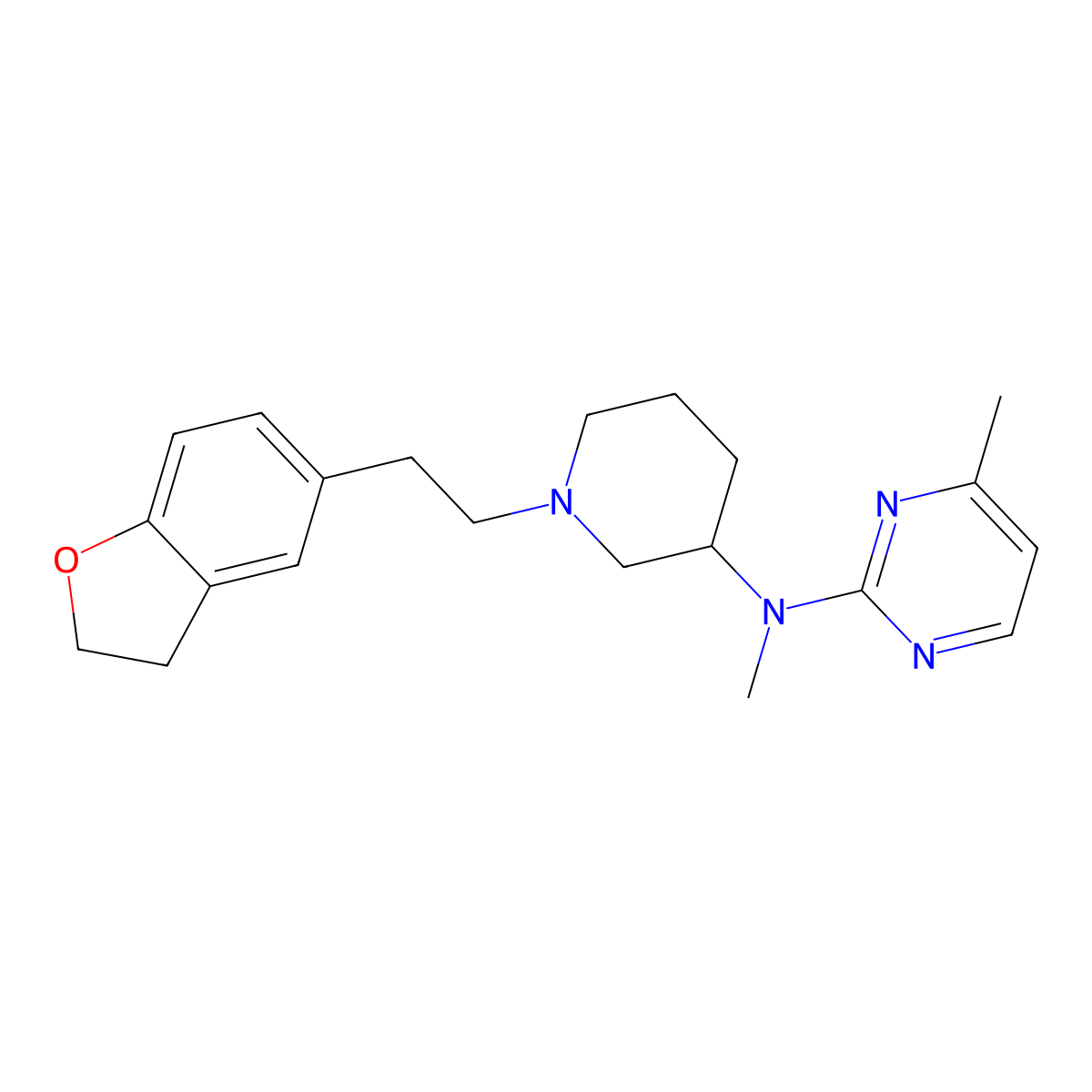 N-{1-[2-(2,3-dihydro-1-benzofuran-5-yl)ethyl]piperidin-3-yl}-N,4-dimethylpyrimidin-2-amine molecular structure, CAS 3030812-47-3