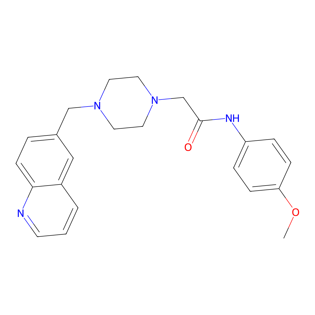 N-(4-methoxyphenyl)-2-{4-[(quinolin-6-yl)methyl]piperazin-1-yl}acetamide molecular structure, CAS 3030812-56-4
