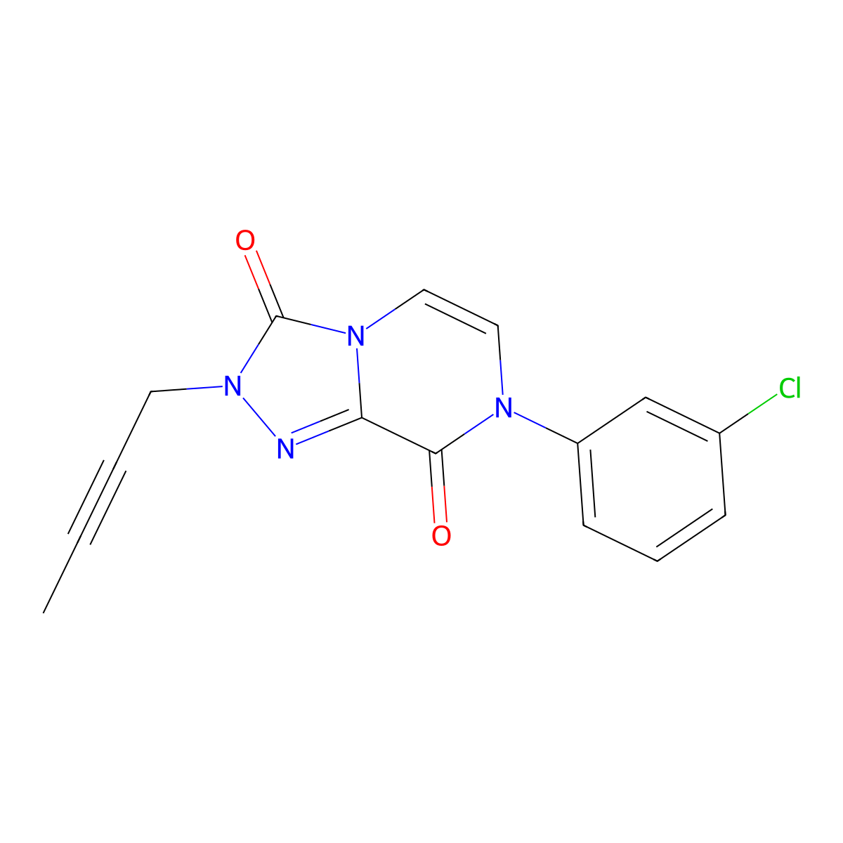 2-(but-2-yn-1-yl)-7-(3-chlorophenyl)-2H,3H,7H,8H-[1,2,4]triazolo[4,3-a]pyrazine-3,8-dione molecular structure, CAS 3030812-67-7