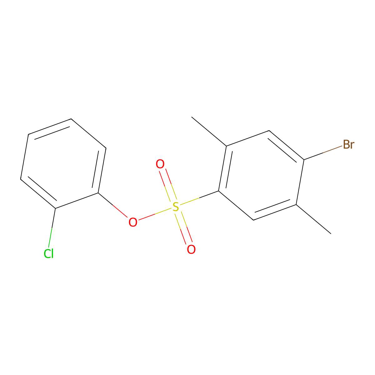 2-Chlorophenyl 4-bromo-2,5-dimethylbenzene-1-sulfonate molecular structure, CAS 3030812-73-5