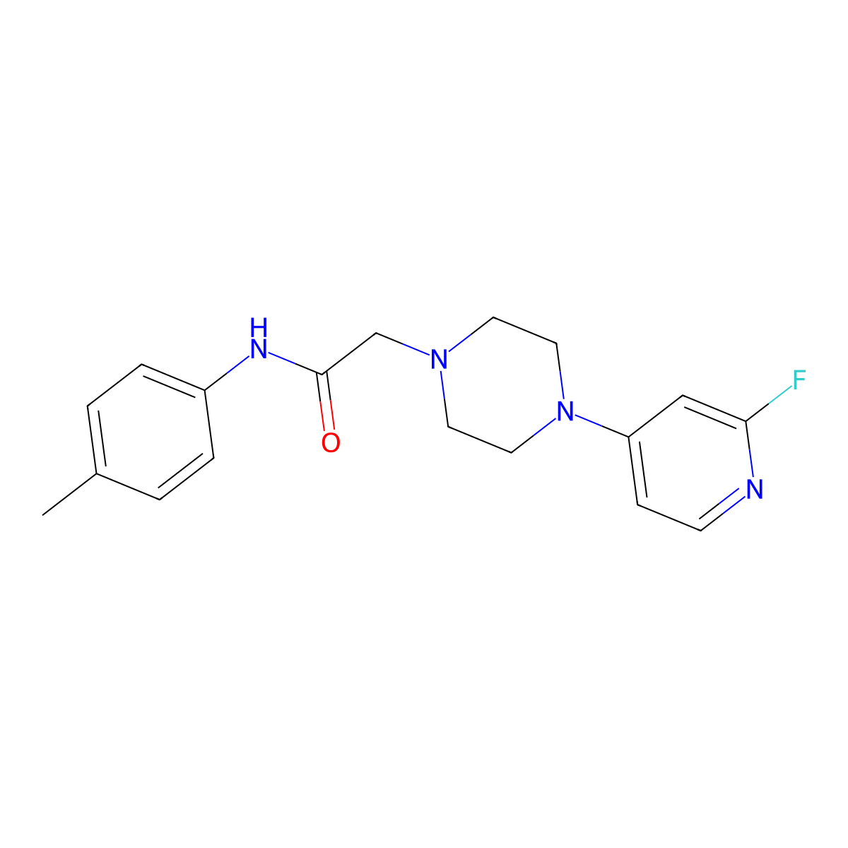 2-[4-(2-fluoropyridin-4-yl)piperazin-1-yl]-N-(4-methylphenyl)acetamide molecular structure, CAS 3030812-81-5