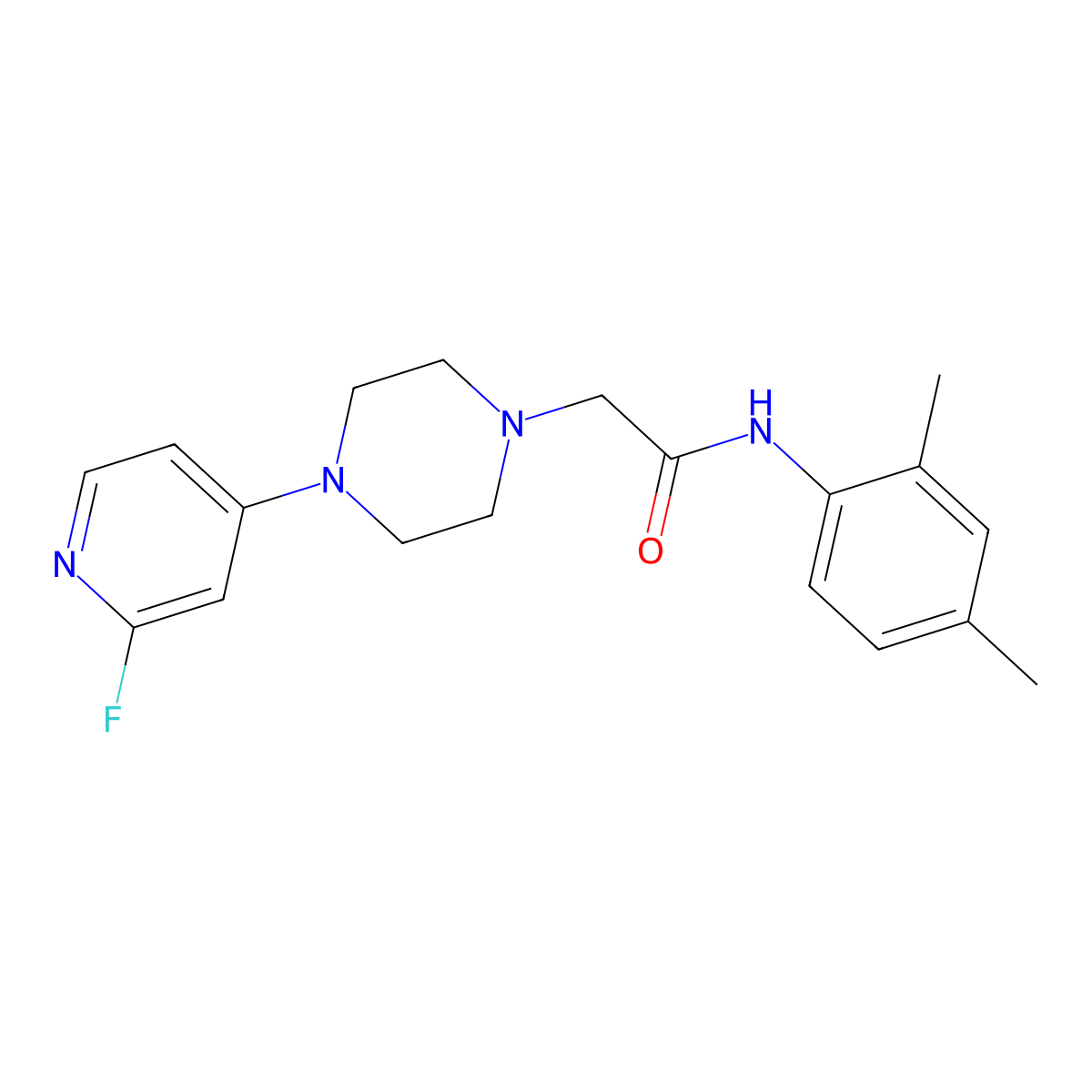 N-(2,4-dimethylphenyl)-2-[4-(2-fluoropyridin-4-yl)piperazin-1-yl]acetamide molecular structure, CAS 3030812-89-3