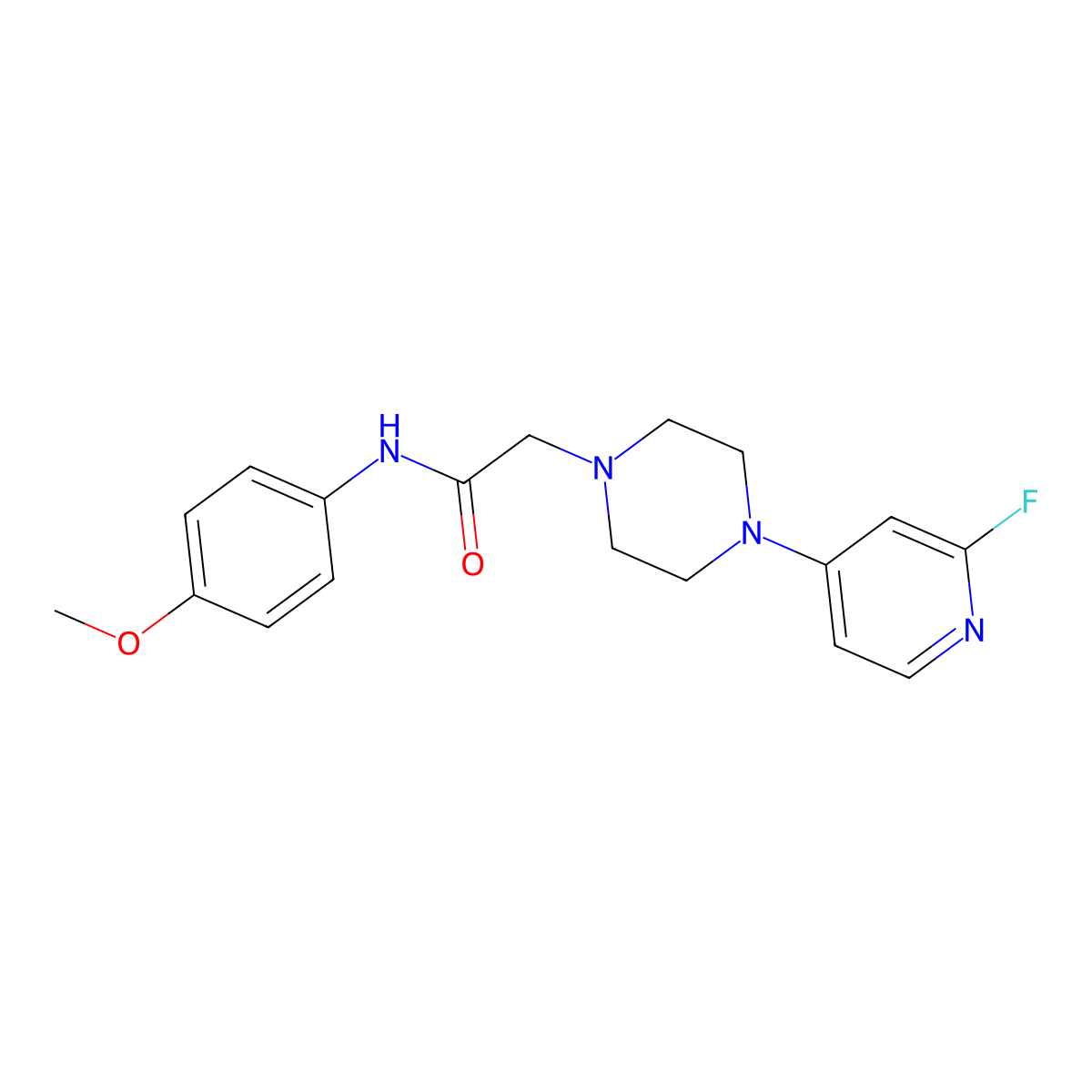 2-[4-(2-fluoropyridin-4-yl)piperazin-1-yl]-N-(4-methoxyphenyl)acetamide molecular structure, CAS 3030812-98-4