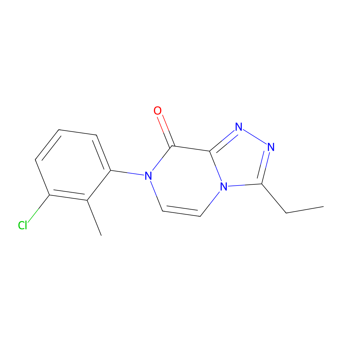 7-(3-chloro-2-methylphenyl)-3-ethyl-7H,8H-[1,2,4]triazolo[4,3-a]pyrazin-8-one molecular structure, CAS 3030813-09-0