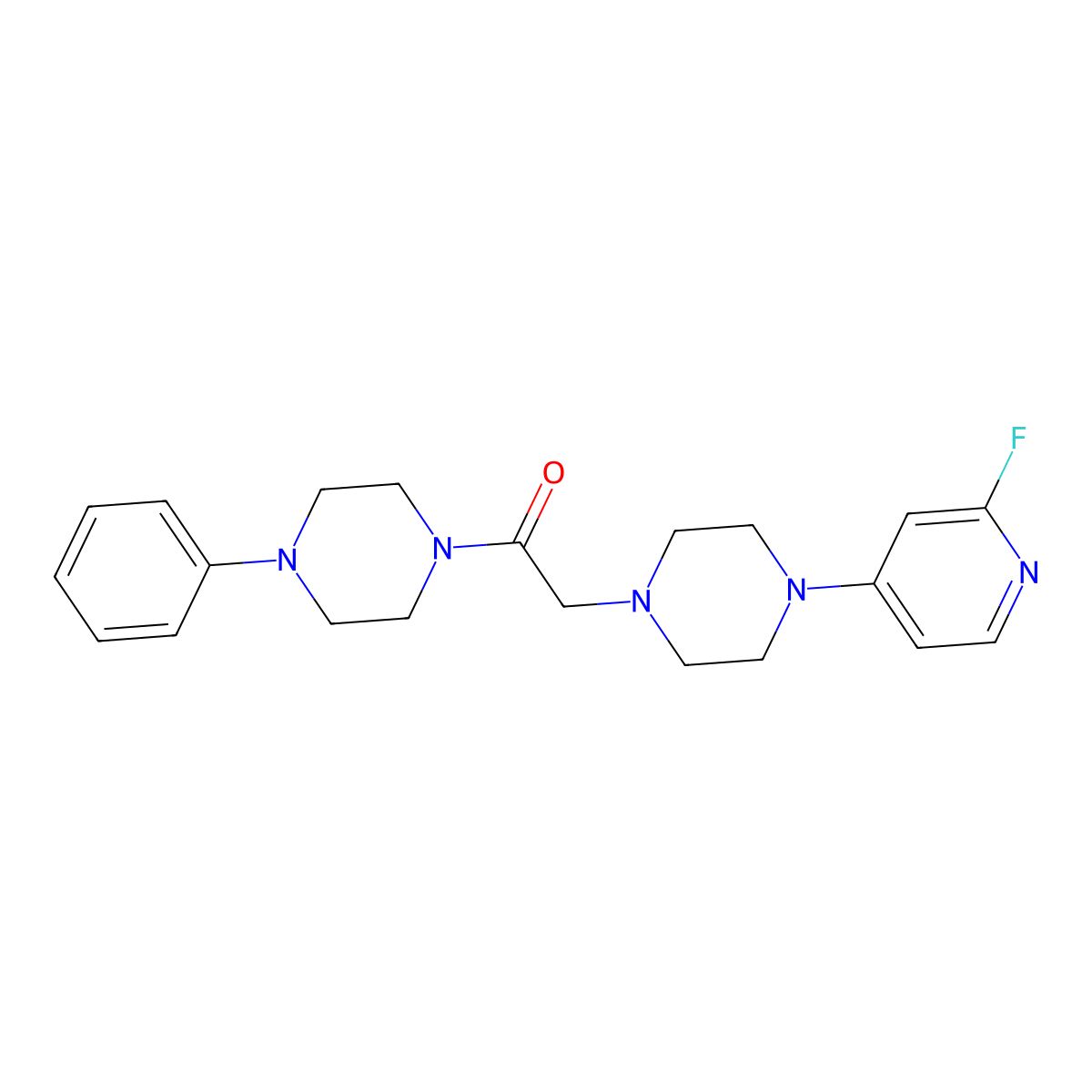 2-[4-(2-Fluoropyridin-4-yl)piperazin-1-yl]-1-(4-phenylpiperazin-1-yl)ethan-1-one molecular structure, CAS 3030813-23-8