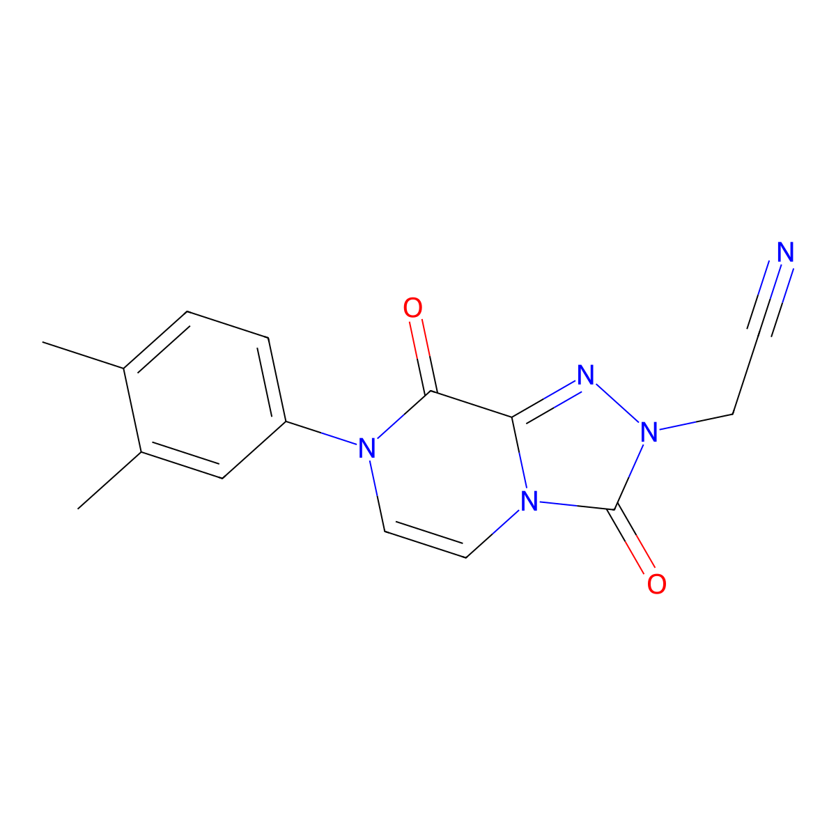 2-[7-(3,4-dimethylphenyl)-3,8-dioxo-2H,3H,7H,8H-[1,2,4]triazolo[4,3-a]pyrazin-2-yl]acetonitrile molecular structure, CAS 3030813-42-1