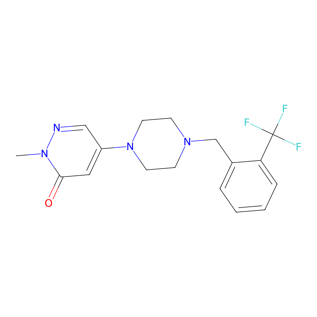 2-Methyl-5-(4-{[2-(trifluoromethyl)phenyl]methyl}piperazin-1-yl)-2,3-dihydropyridazin-3-one molecular structure, CAS 3030813-44-3