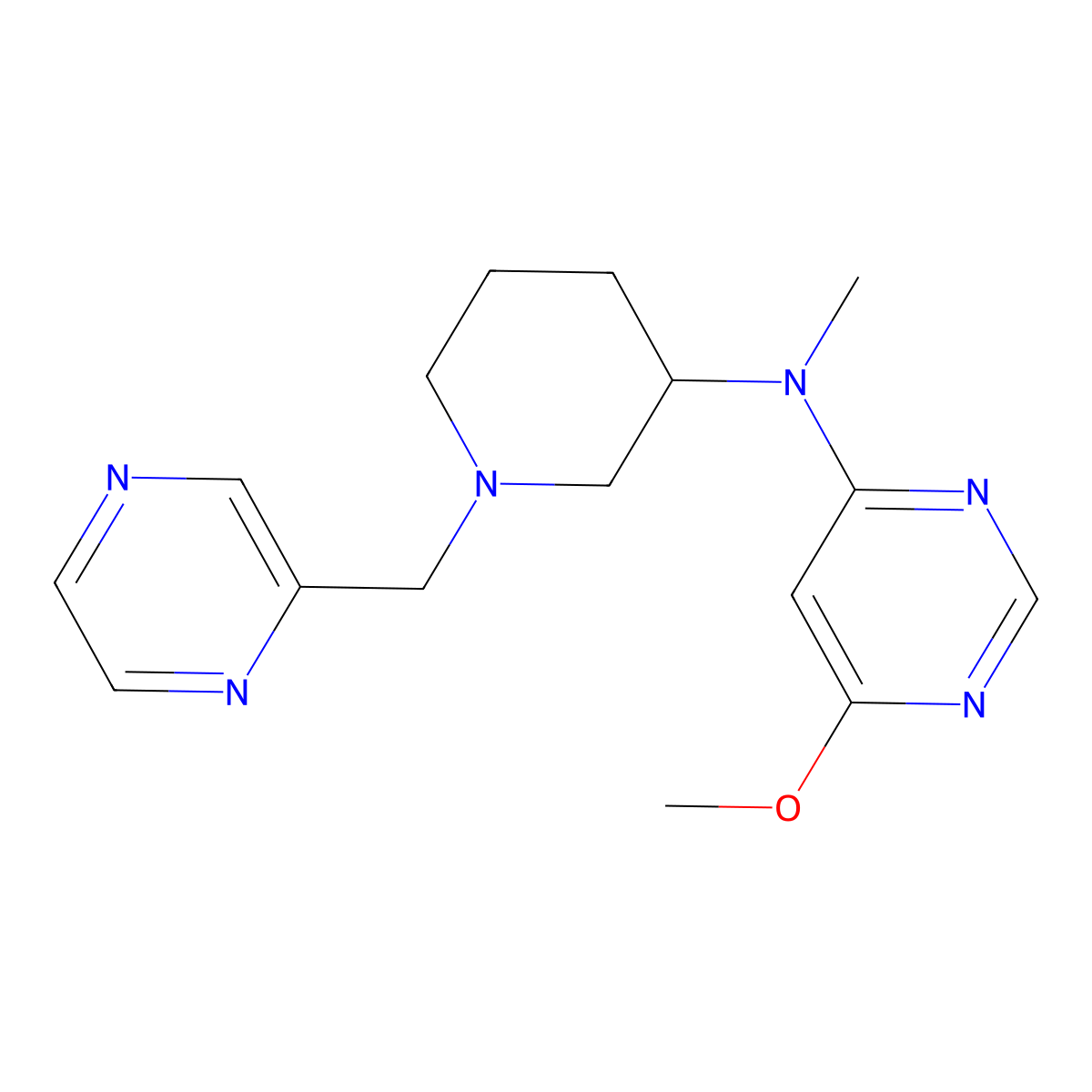 6-methoxy-N-methyl-N-{1-[(pyrazin-2-yl)methyl]piperidin-3-yl}pyrimidin-4-amine molecular structure, CAS 3030813-49-8