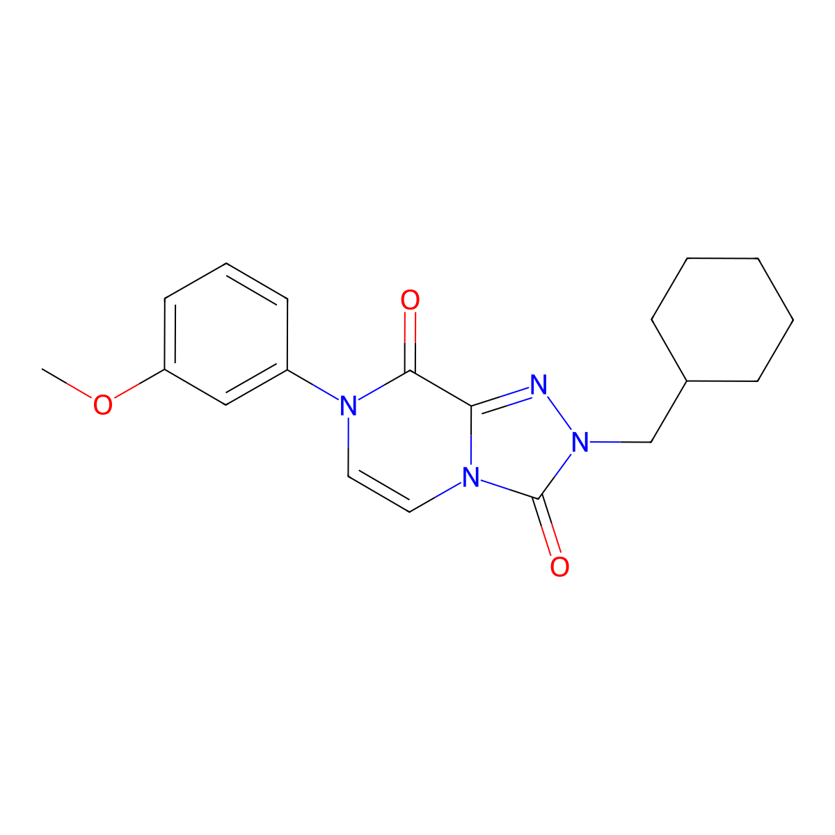 2-(cyclohexylmethyl)-7-(3-methoxyphenyl)-2H,3H,7H,8H-[1,2,4]triazolo[4,3-a]pyrazine-3,8-dione molecular structure, CAS 3030813-50-1