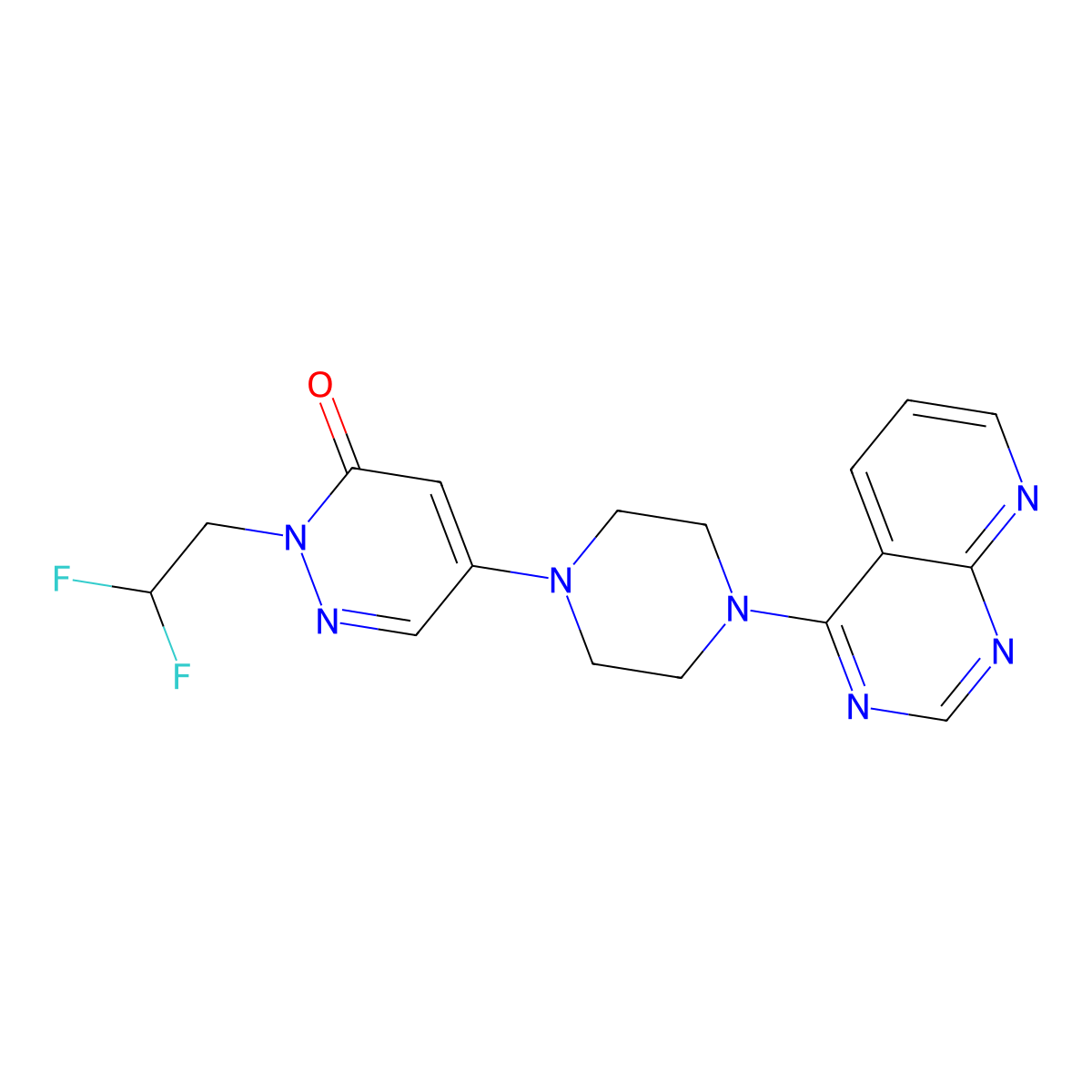 2-(2,2-Difluoroethyl)-5-(4-{pyrido[2,3-d]pyrimidin-4-yl}piperazin-1-yl)-2,3-dihydropyridazin-3-one molecular structure, CAS 3030813-54-5