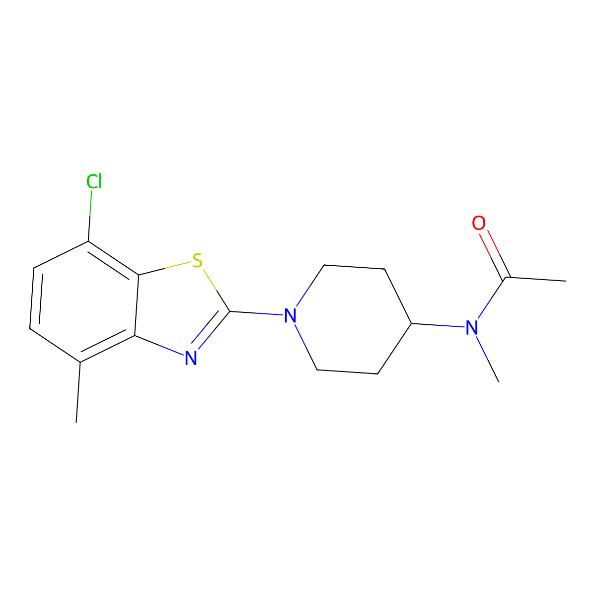 N-[1-(7-chloro-4-methyl-1,3-benzothiazol-2-yl)piperidin-4-yl]-N-methylacetamide molecular structure, CAS 3030813-58-9
