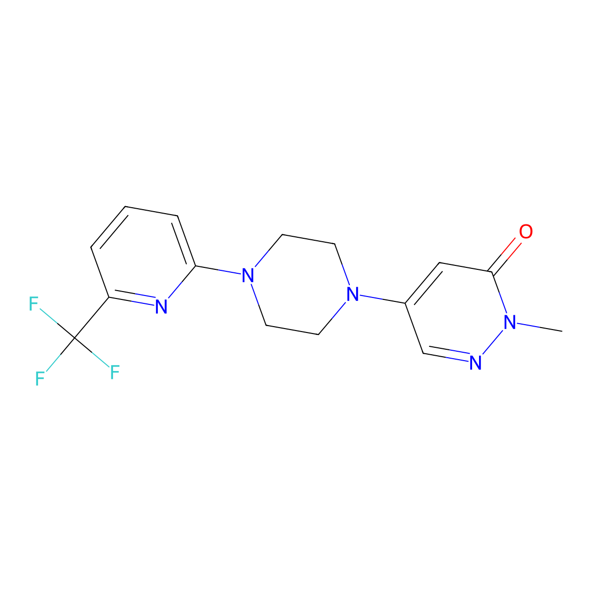 2-Methyl-5-{4-[6-(trifluoromethyl)pyridin-2-yl]piperazin-1-yl}-2,3-dihydropyridazin-3-one molecular structure, CAS 3030813-59-0