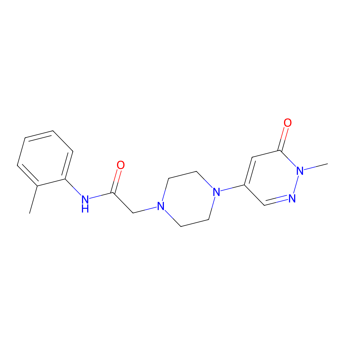 2-[4-(1-methyl-6-oxo-1,6-dihydropyridazin-4-yl)piperazin-1-yl]-N-(2-methylphenyl)acetamide molecular structure, CAS 3030813-69-2