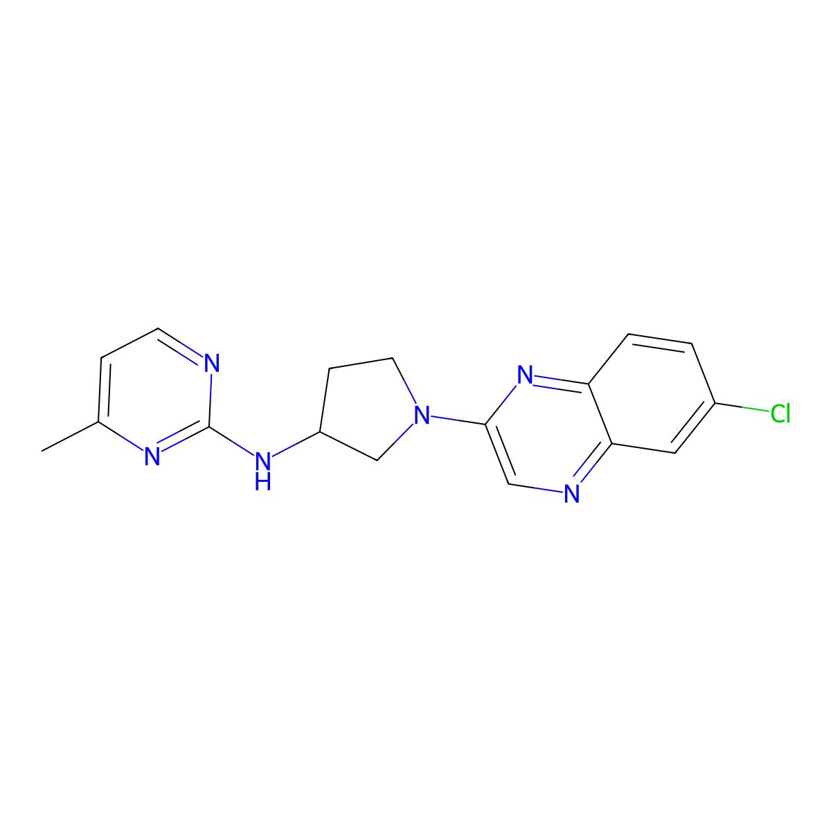 N-[1-(6-chloroquinoxalin-2-yl)pyrrolidin-3-yl]-4-methylpyrimidin-2-amine molecular structure, CAS 3030813-81-8