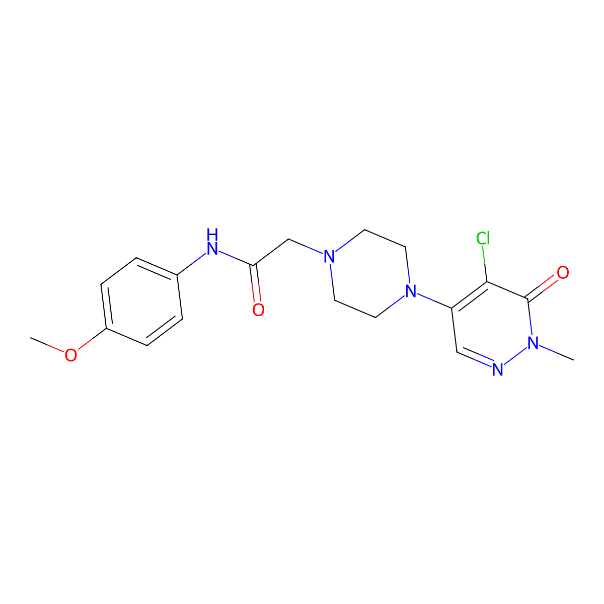 2-[4-(5-chloro-1-methyl-6-oxo-1,6-dihydropyridazin-4-yl)piperazin-1-yl]-N-(4-methoxyphenyl)acetamide molecular structure, CAS 3030813-83-0