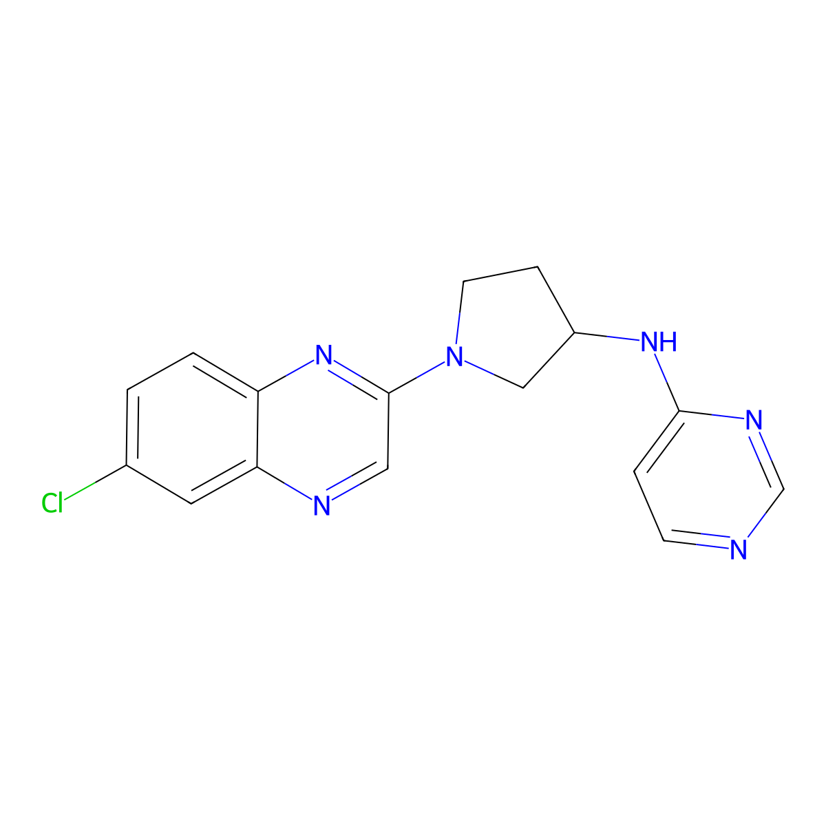 N-[1-(6-chloroquinoxalin-2-yl)pyrrolidin-3-yl]pyrimidin-4-amine molecular structure, CAS 3030813-92-1