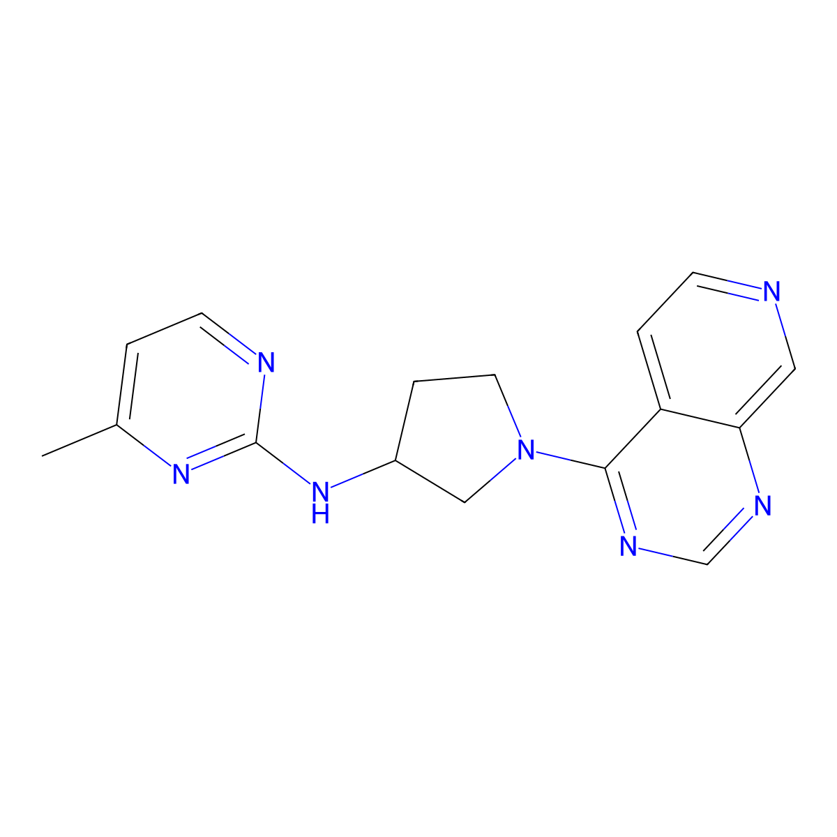 4-methyl-N-(1-pyrido[3,4-d]pyrimidin-4-ylpyrrolidin-3-yl)pyrimidin-2-amine molecular structure, CAS 3030813-99-8