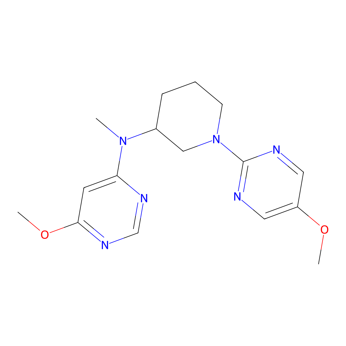 6-methoxy-N-[1-(5-methoxypyrimidin-2-yl)piperidin-3-yl]-N-methylpyrimidin-4-amine molecular structure, CAS 3030814-00-4