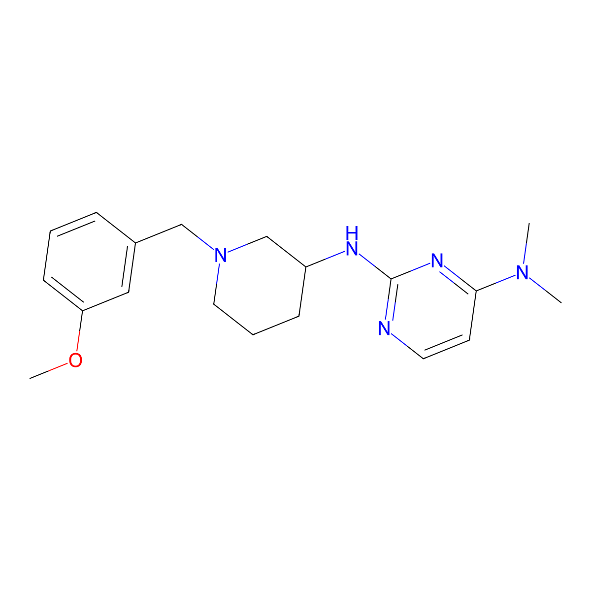 N2-{1-[(3-methoxyphenyl)methyl]piperidin-3-yl}-N4,N4-dimethylpyrimidine-2,4-diamine molecular structure, CAS 3030814-06-0