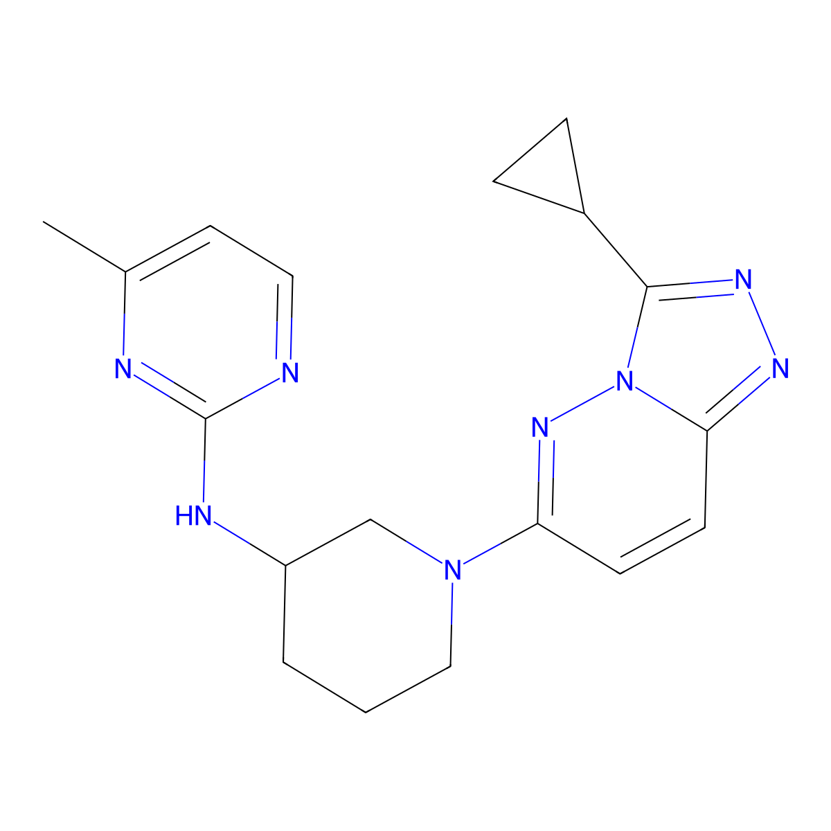 N-(1-{3-cyclopropyl-[1,2,4]triazolo[4,3-b]pyridazin-6-yl}piperidin-3-yl)-4-methylpyrimidin-2-amine molecular structure, CAS 3030814-13-9