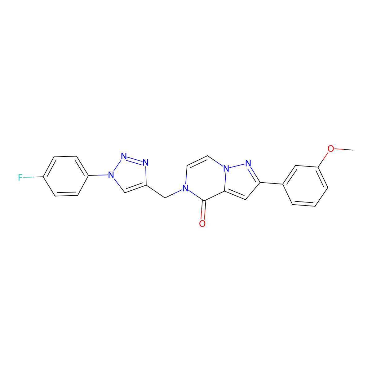 5-{[1-(4-fluorophenyl)-1H-1,2,3-triazol-4-yl]methyl}-2-(3-methoxyphenyl)-4H,5H-pyrazolo[1,5-a]pyrazin-4-one molecular structure, CAS 3030814-16-2