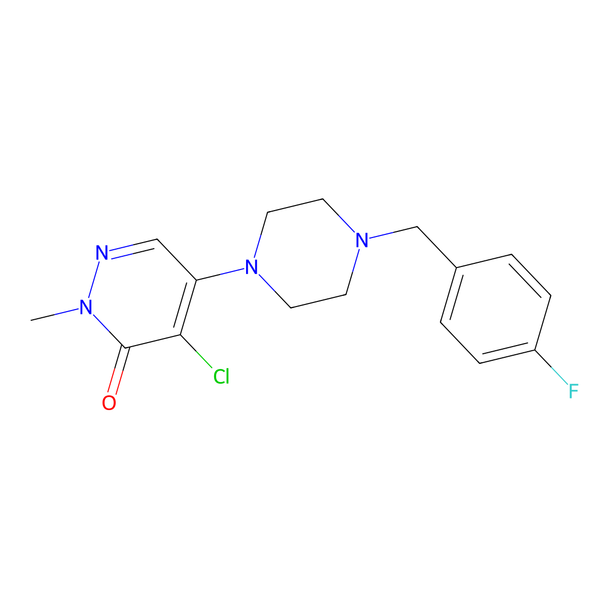 4-Chloro-5-{4-[(4-fluorophenyl)methyl]piperazin-1-yl}-2-methyl-2,3-dihydropyridazin-3-one molecular structure, CAS 3030814-33-3